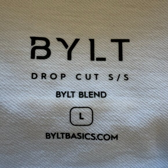 BYLT Drop Cut Short Sleeve Shirt White Large - Picture 3 of 4